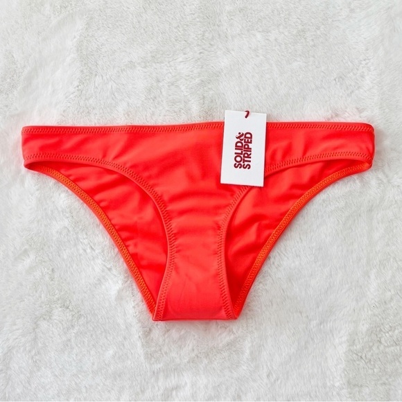 NWT Solid & Striped The Elle Bikini Bottoms in Fluorescent Orange - Picture 1 of 3